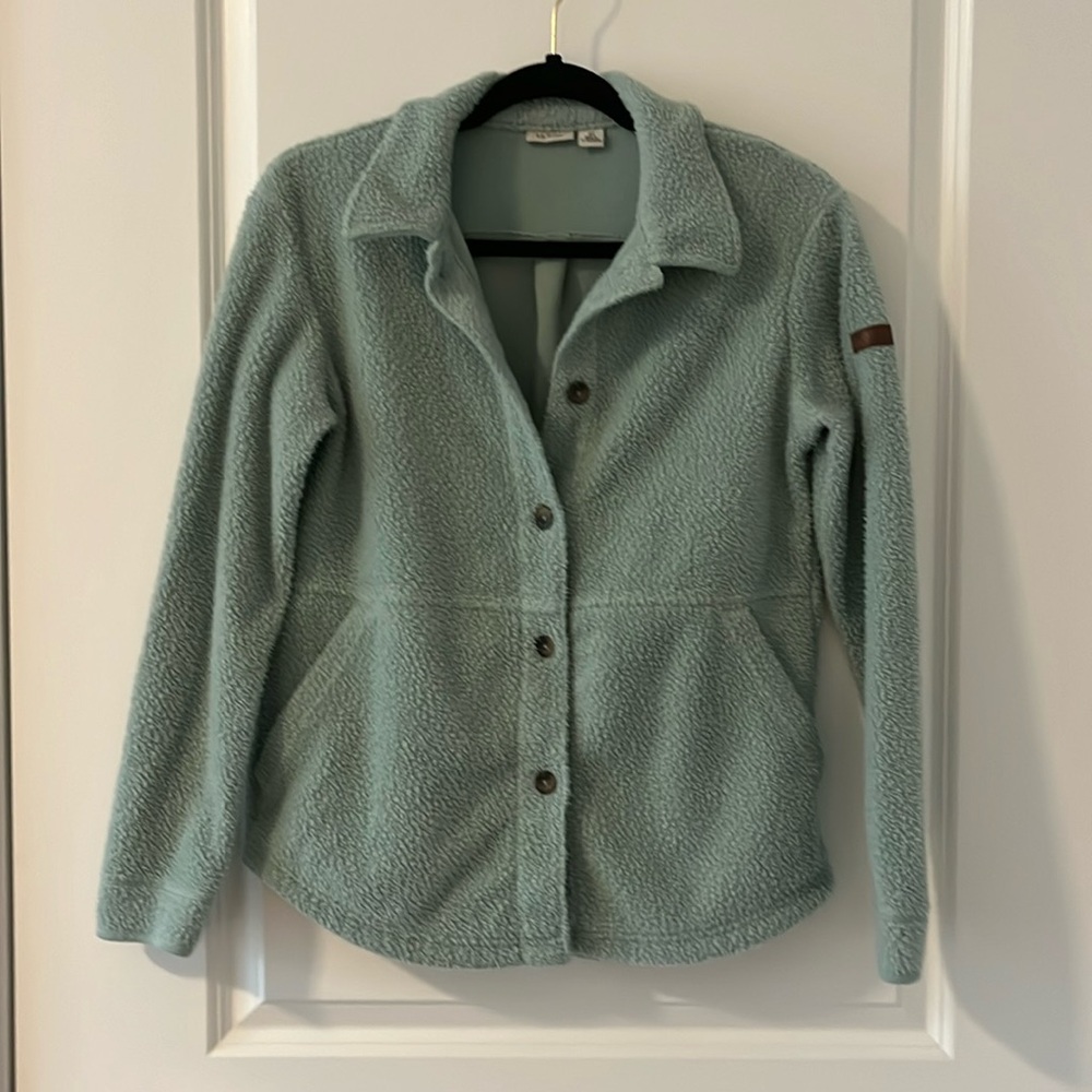 LL Bean fleece shirt jacket size XS